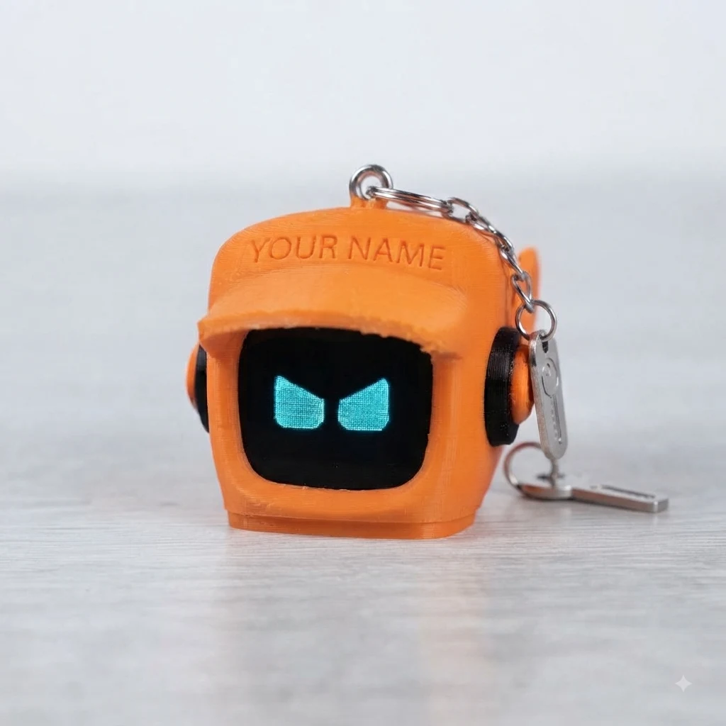 Robot Head Keychain — Reference image